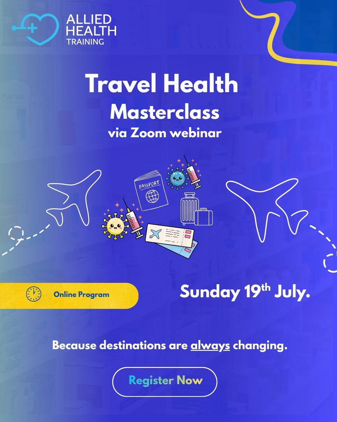Allied Health Training travel health masterclass infographic